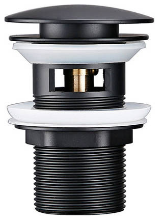 Syfon PVC+korek czarny z przelewem