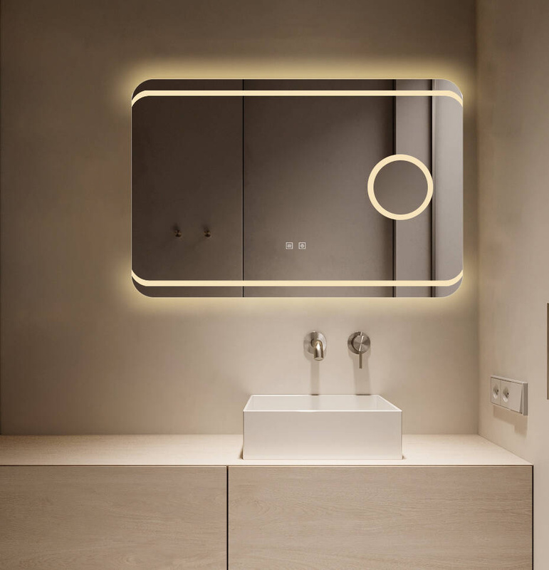 Lustro łazienkowe podświetlane LED 90x60 prostokątne powiększające J141