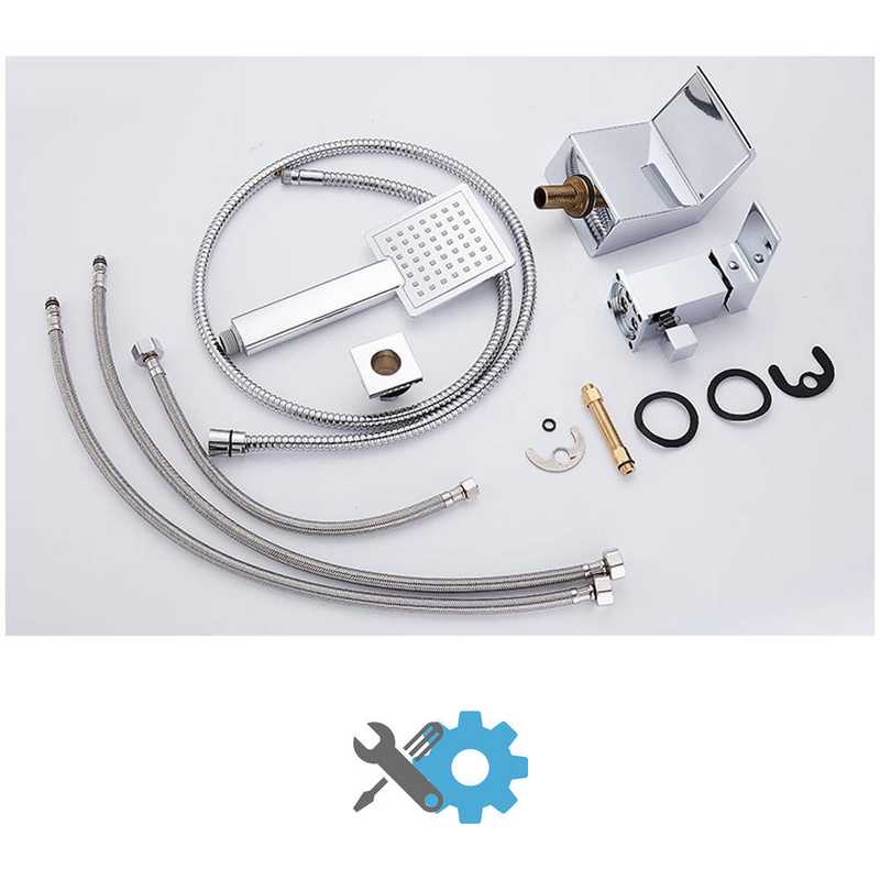 Bateria wannowa stojąca 3-otworowa szeroka wylewka KOTTO