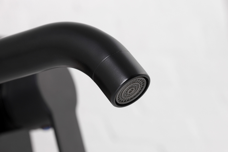 Bateria umywalkowa podtynkowa ścienna czarna