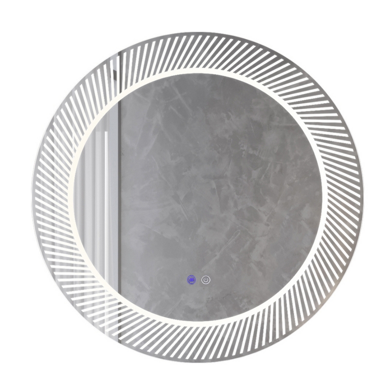 Lustro łazienkowe podświetlane LED dekoracyjne 80 cm okrągłe H2059