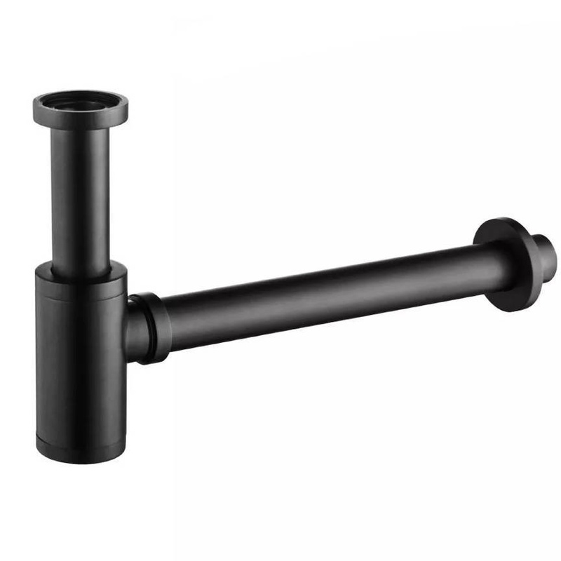 Syfon umywalkowy i korek Clack-Clack bez przelewu czarny