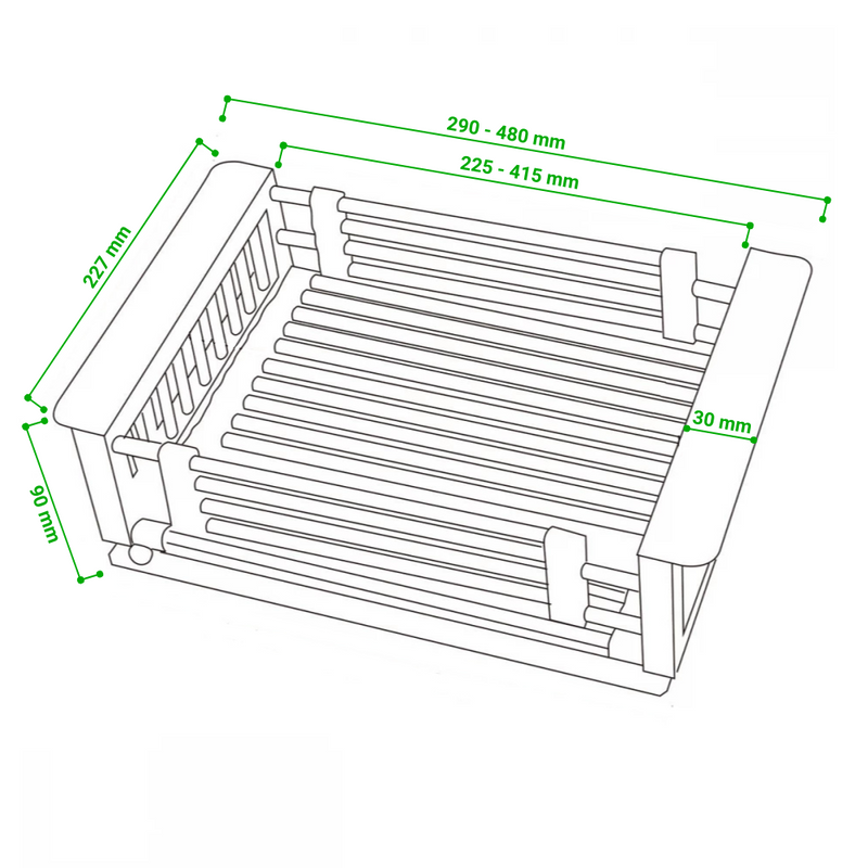 Koszyk teleskopowy do zlewozmywaka wkładka ociekowa na naczynia uniwersalny czarny