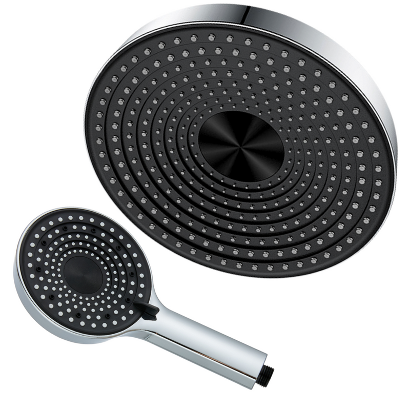 Zestaw prysznicowy deszczownica + słuchawka ALIEN chrom black