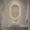 Lustro podświetlane LED 50x75 cm owalne w złotej ramie J3320G