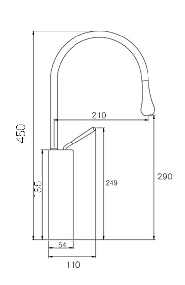 Bateria umywalkowa SPLIT wysoka chrom