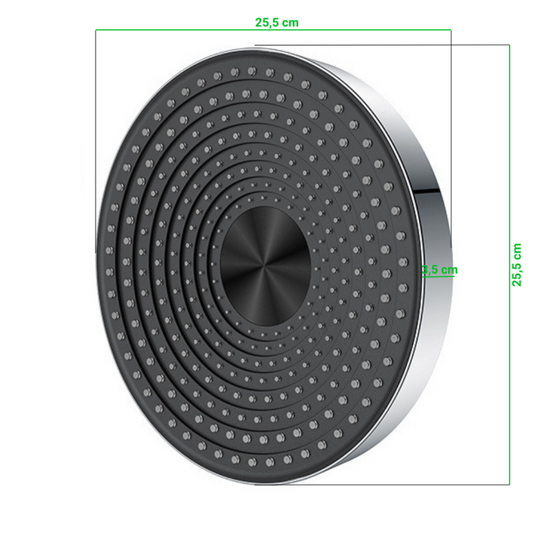 Zestaw prysznicowy deszczownica + słuchawka ALIEN chrom black