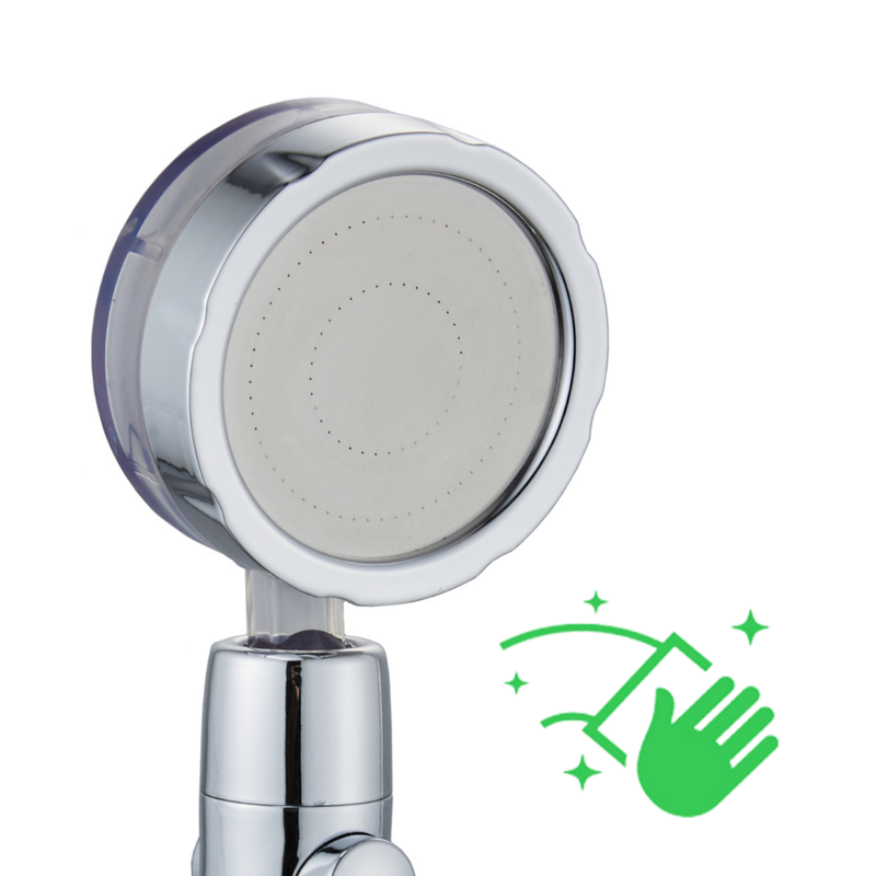 Słuchawka prysznicowa TURBO EKO z turbiną wentylatorem niebieska