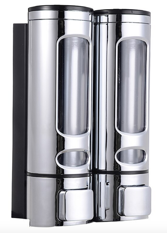 Dozownik podajnik ścienny podwójny na mydło płyny VIP CHROM