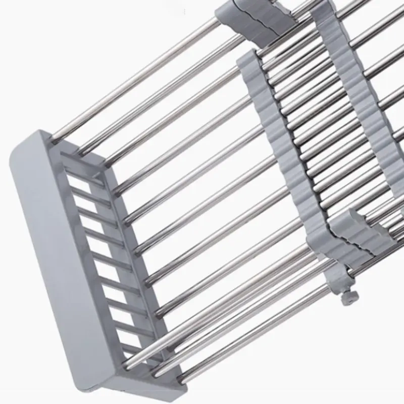 Koszyk teleskopowy do zlewozmywaka wkładka ociekowa na naczynia uniwersalny szary