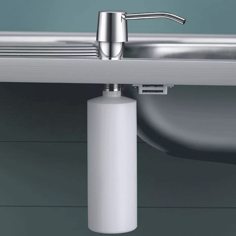 Dozownik do zlewozmywaka na płyn do mycia naczyń mydło 300 ml chrom napełniany od góry