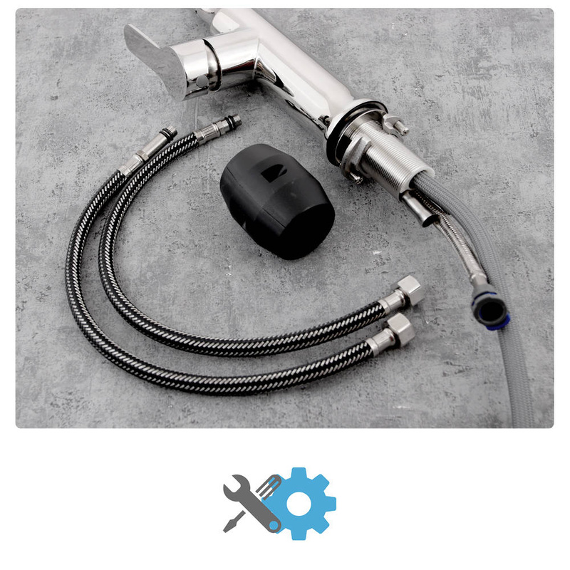 Bateria kuchenna z wyciąganą wylewką SIENA CHROM