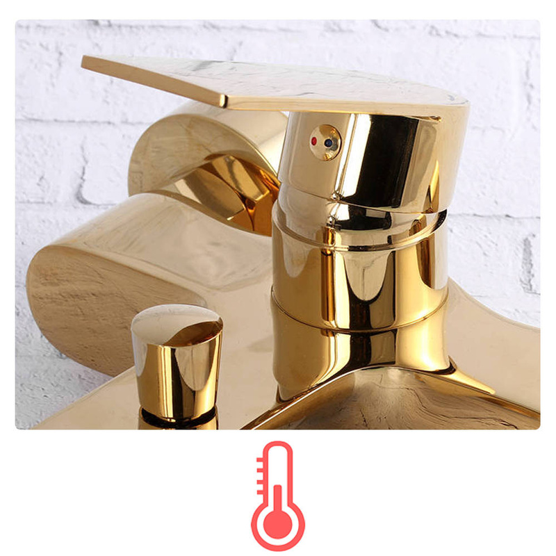 Bateria wannowa ścienna złota nowoczesna SINK