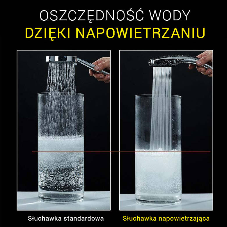 Słuchawka prysznicowa napowietrzająca EKO czarna