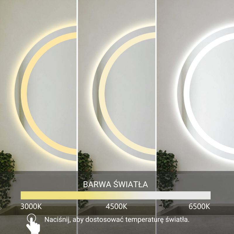Lustro podświetlane LED 70 cm okrągłe H-2010 powiększające