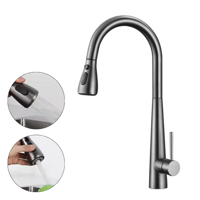 Bateria kuchenna z wyciąganą wylewką COSMO GRAY