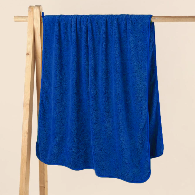 Ręcznik kąpielowy MIKRO granatowy chabrowy z mikrofibry 50x100 szybkoschnący