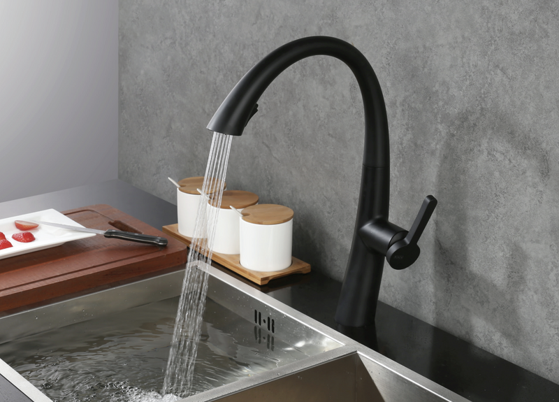 Bateria kuchenna czarna wyciągana wylewka FALA