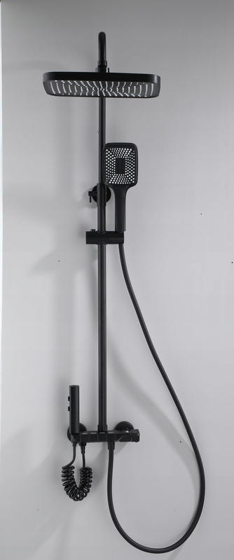 Zestaw natryskowy kolumna prysznicowa czarna + bateria, słuchawka, bidetka MODERN BLACK