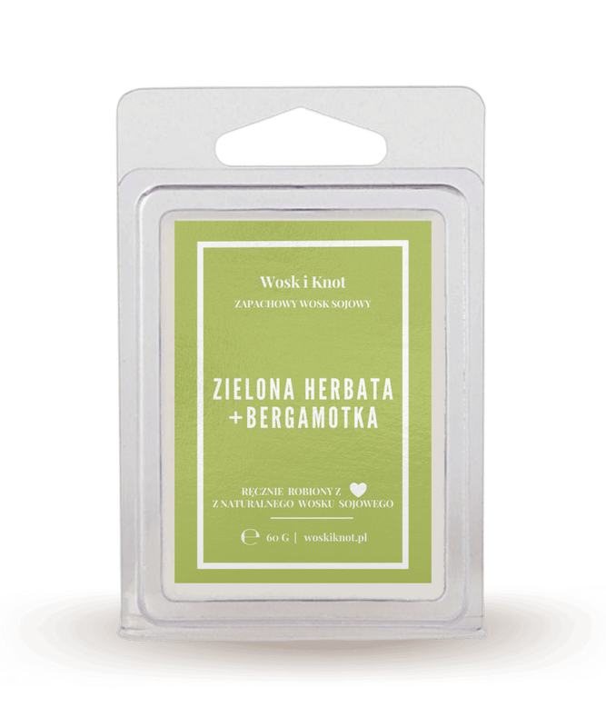 Wosk zapachowy sojowy do kominka Zielona herbata + Bergamotka