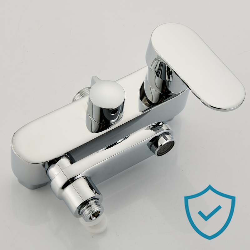 Zestaw natryskowy kolumna prysznicowa srebrna + bateria wannowo-prysznicowa, słuchawka 3-funkcyjna BOSS CHROM