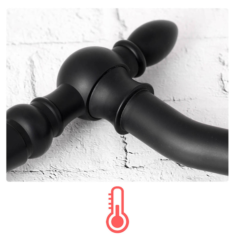 Czarna bateria wannowa 3-otworowa stojąca RETRO GLIT