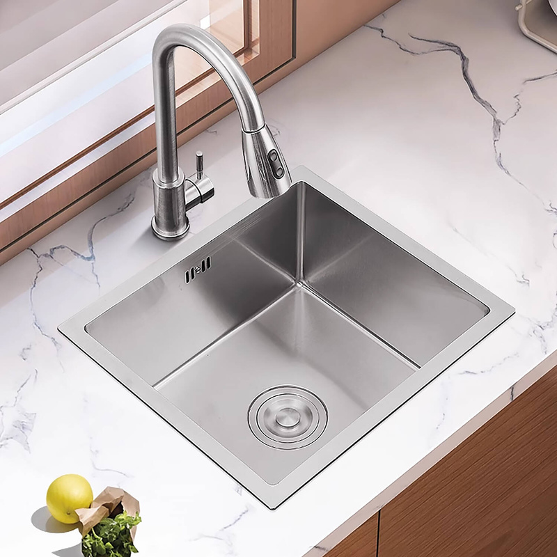 Zlewozmywak stalowy 47x45 inox + syfon GRATIS podblatowy, podwieszany