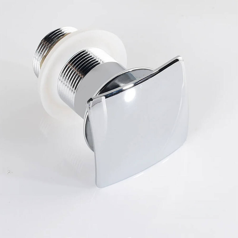 Korek umywalkowy KLIK-KLAK chromowany kwadratowy bez przelewu