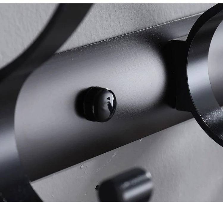 Wieszak łazienkowy FLOW czarny matowy 4-uchwytowy