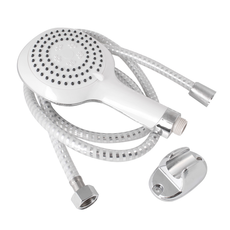Zestaw prysznicowy wąż słuchawka duża biała 3f