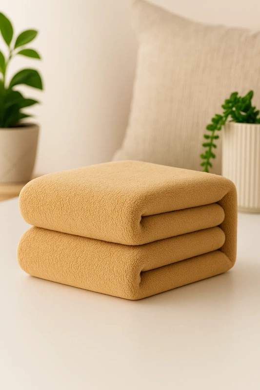 Ręcznik kąpielowy MIKRO ciepły beżowy z mikrofibry 50x100 szybkoschnący