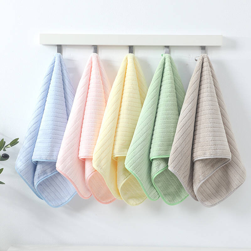 Ręcznik kąpielowy żółty w paski z mikrofibry 50x100 szybkoschnący