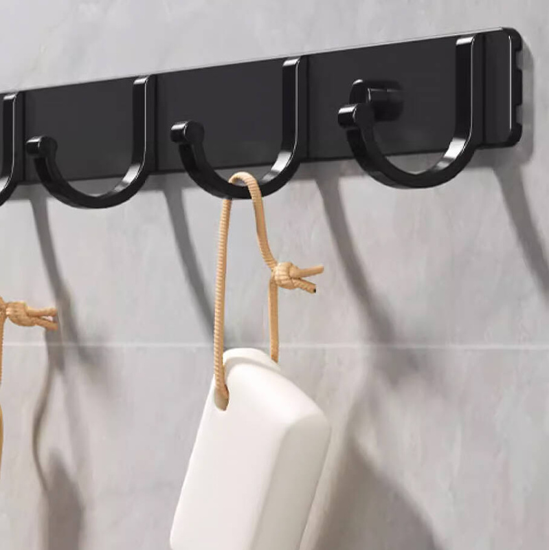 Wieszak na ubrania klucze ręczniki ścienny czarny 27 cm