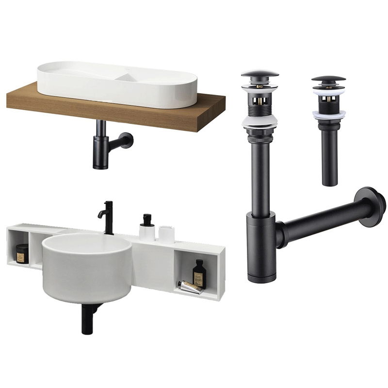 Syfon do umywalki czarny