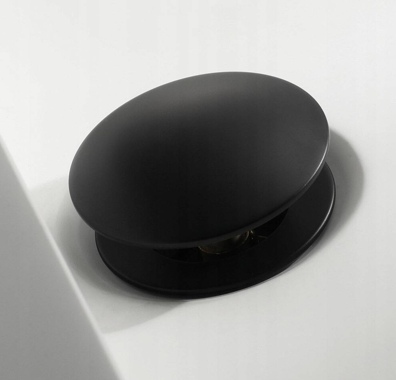 Syfon umywalkowy i korek Clack-Clack z przelewem czarny