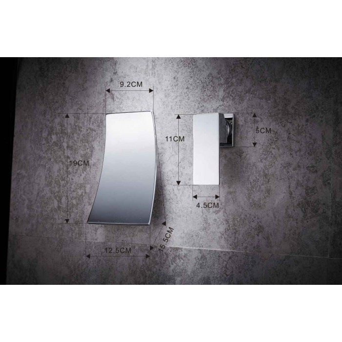 Bateria umywalkowa podtynkowa ścienna wodospad