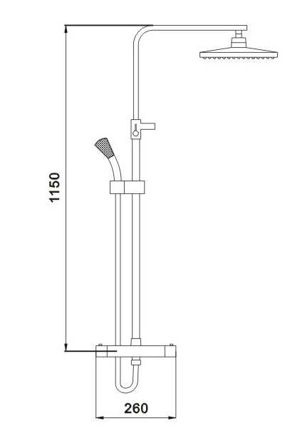 Zestaw bateria prysznicowa termostatyczna z deszczownicą SANA