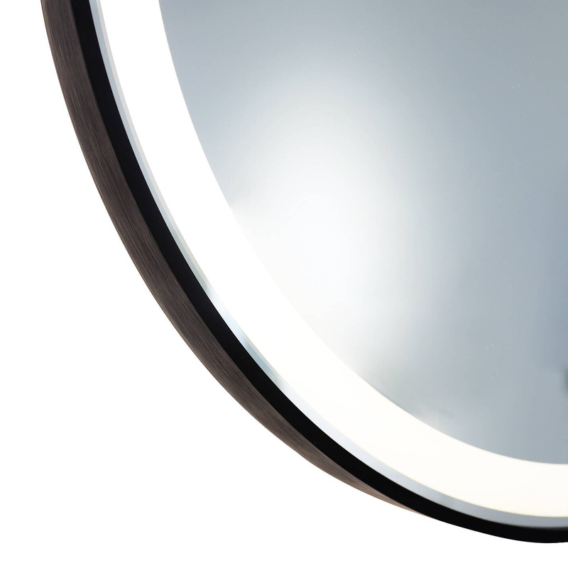 Lustro podświetlane LED 70 cm okrągłe J10 w czarnej ramie