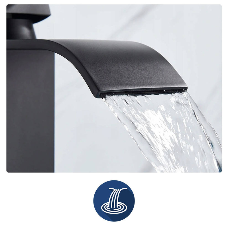 Bateria umywalkowa wodospad IDEAL czarna