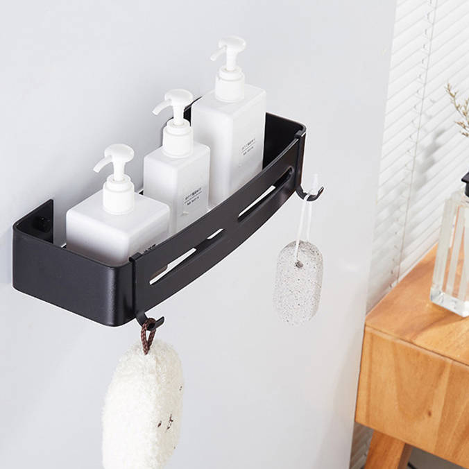 Półka łazienkowa wisząca czarna LOFT