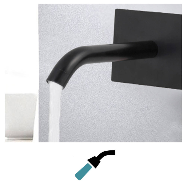 Bateria umywalkowa podtynkowa ścienna czarna