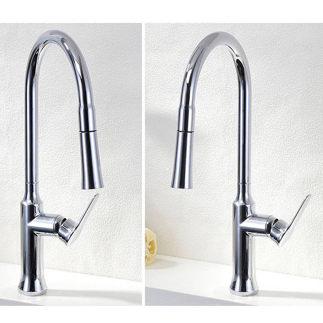 Bateria kuchenna z wyciąganą wylewką SIENA CHROM