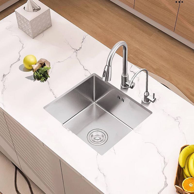 Zlewozmywak stalowy 49x44 inox + syfon GRATIS podblatowy, podwieszany