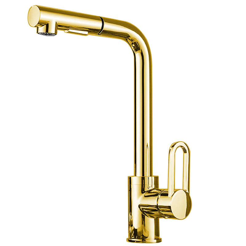 Bateria kuchenna złota z wyciąganą wylewką GAJA