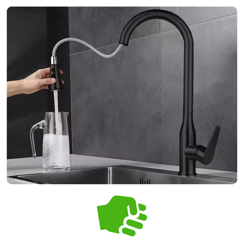 Bateria kuchenna z wyciąganą wylewką RENA BLACK