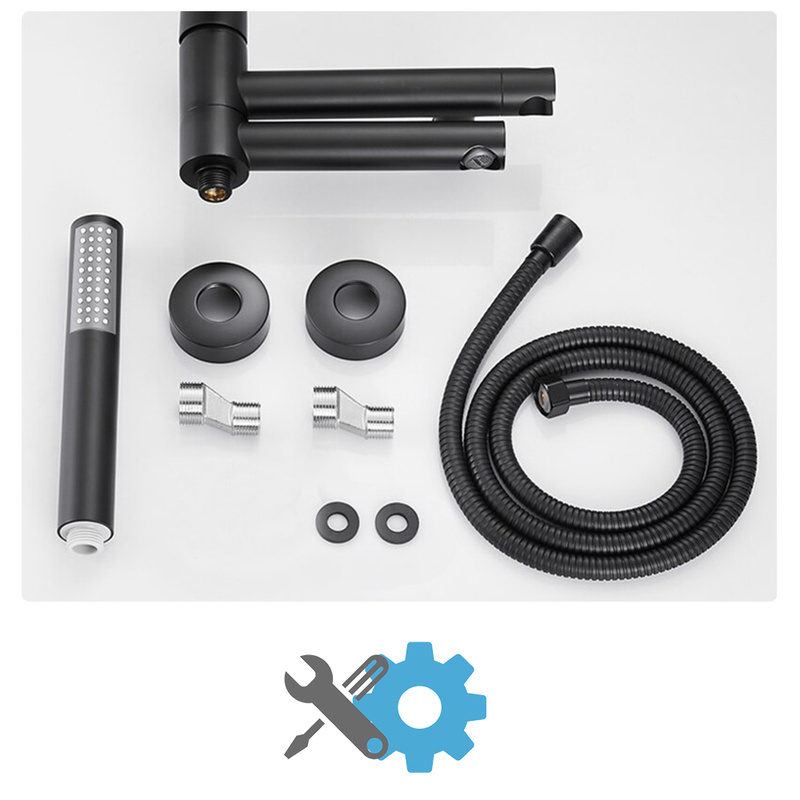 Bateria wannowa prysznicowa obrotowa HUGO BLACK