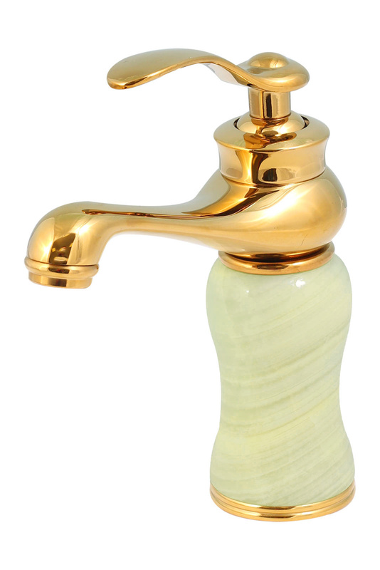 Bateria umywalkowa SONG złota marmurowa