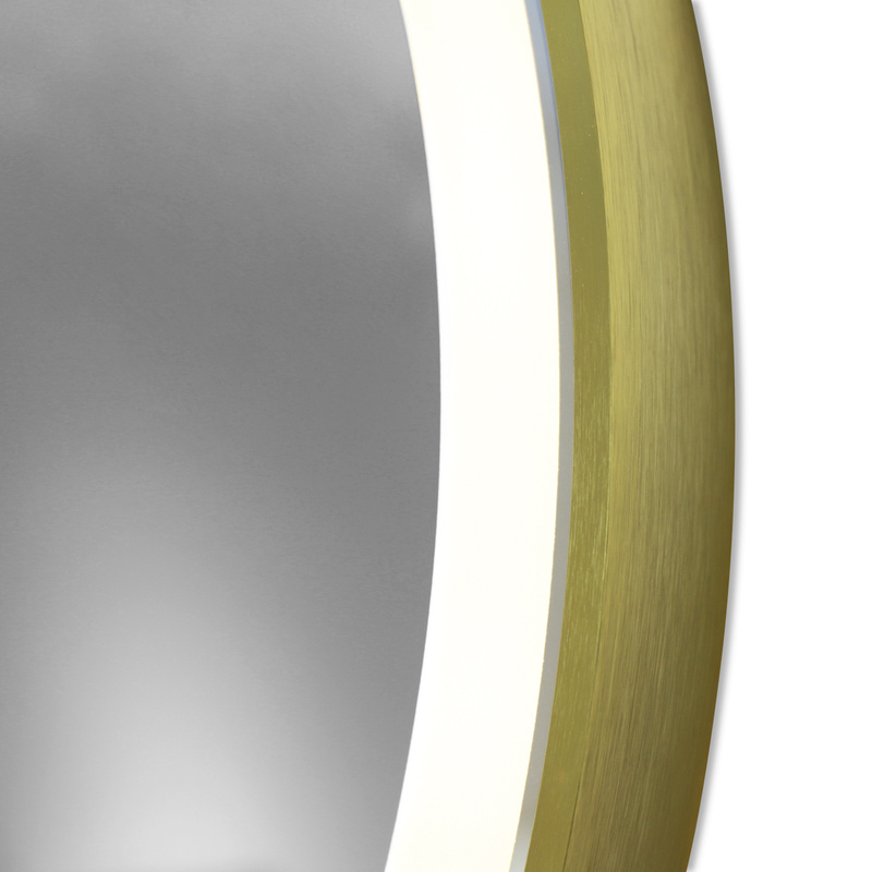 Lustro podświetlane LED 60 cm okrągłe J126 ze złotą ramą