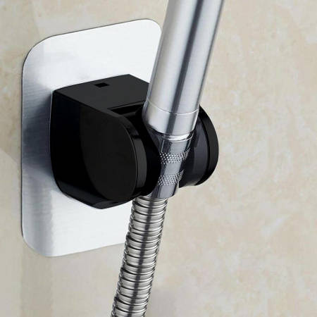 Uchwyt prysznicowy regulowany samoprzylepny czarny