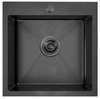 Zlewozmywak stalowy czarny grafitowy 50x50 + syfon GRATIS